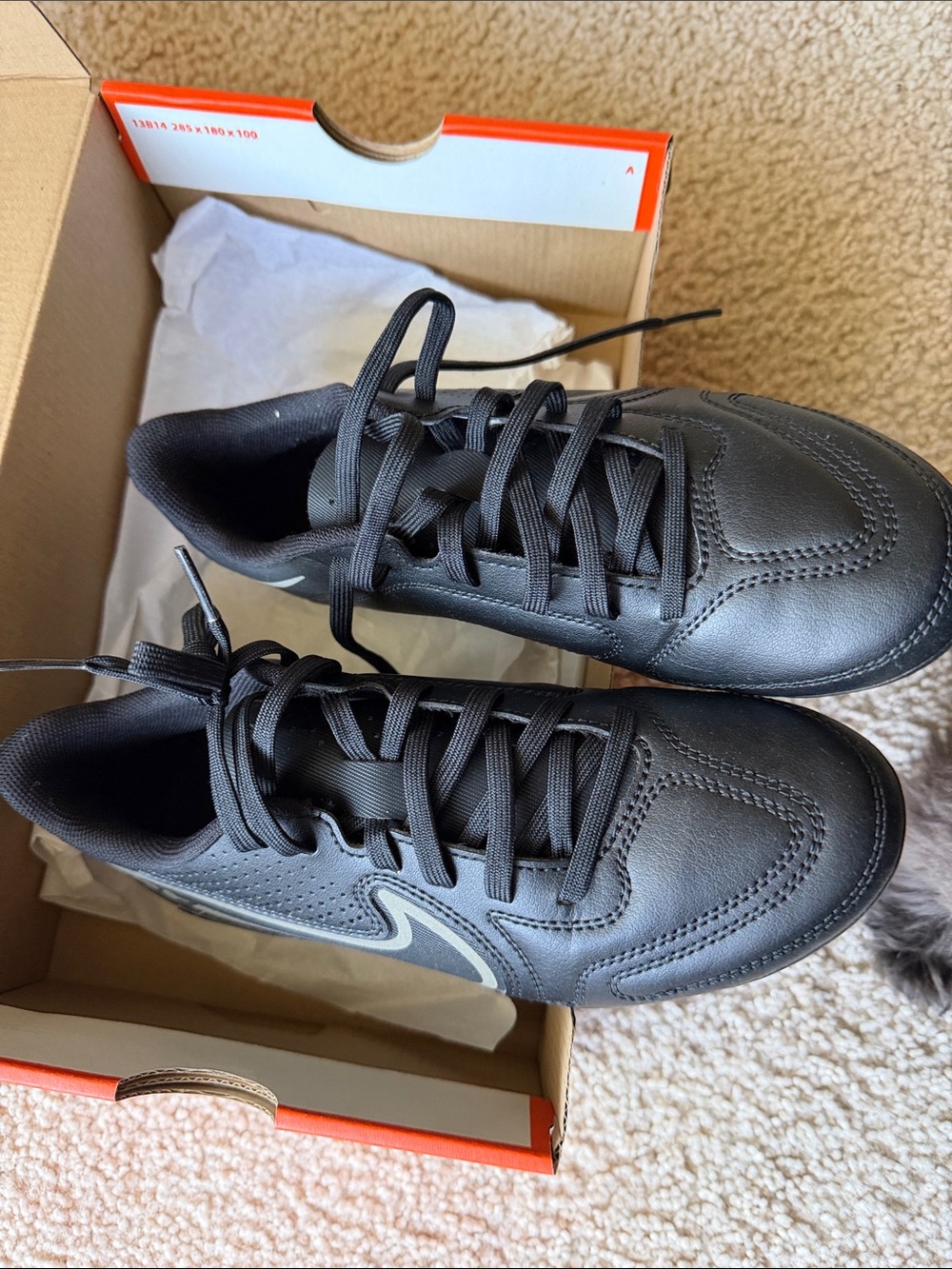 Nike Black Men's Low-Top Athletic Sneakers with Subtle Silver Swoosh